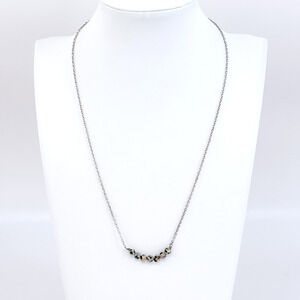 Estate Sterling Silver 925 Dalmatian Jasper Beaded Necklace 18.5"